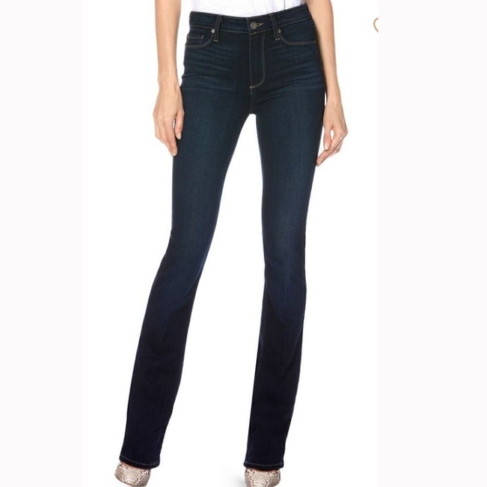PAIGE High Rise Manhattan Bootcut Jeans in Brighton Dark Wash Women Size 29